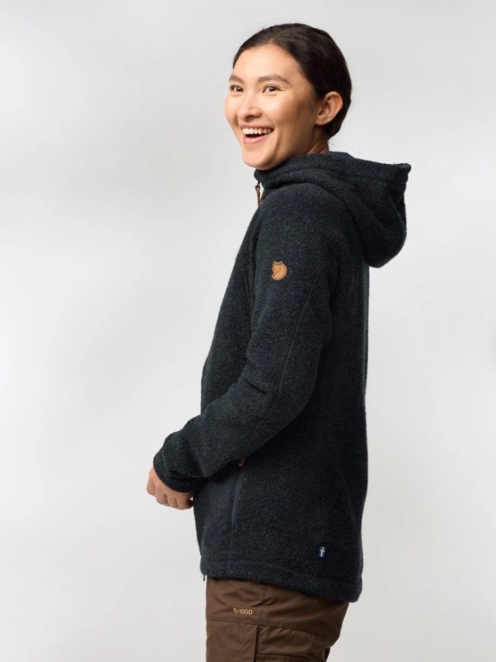 Fjallraven Charcoal Hooded Wool-Blend Zip Jacket - Picture 2 of 8